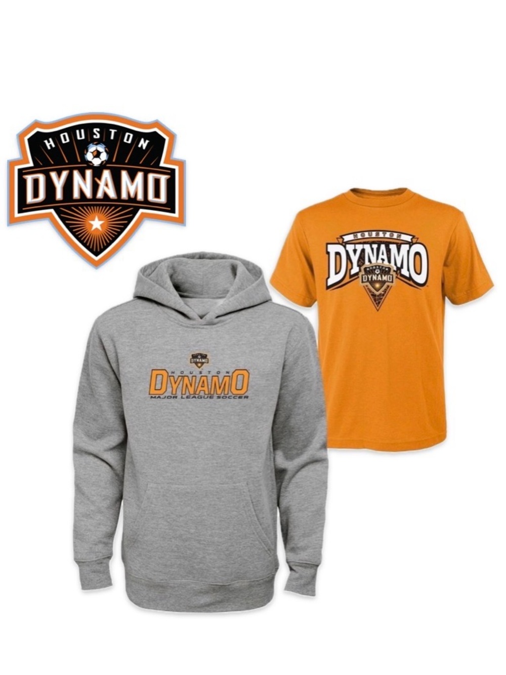 NWT [MLS] Houston Dynamo MLS Hoodie Hooded Sweatshirt & T-Shirt Set Youth XL